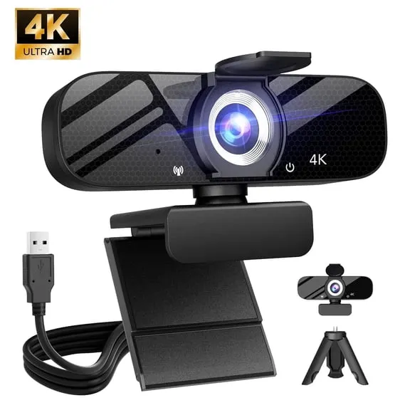 Deal 4K Webcam for PC, Ultra HD 4K Collaboration and Streaming Webcam, PDAF Autofocus, Noise-Cancelling Mics, 105 FOV, Auto Light Correction, USB-A, Privacy Cover, Conferencing and Video Calling $25.89 Was $199.99