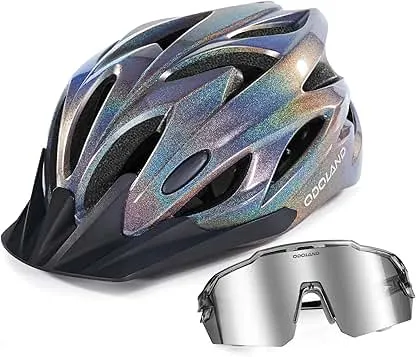 Odoland Adult Bike Helmet with Cycling Sunglasses Set for Men & Women | Safety Certified Bicycle Helmet, UV Protection Glasses, Adjustable Dial for Mountain, Urban, Skating, Road, City Commuting Odoland Adult Bike Helmet with Cycling Sunglasses Set for M…