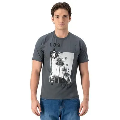 Playera Hummo Hombre Manga Corta Diseño Frontal Palmeras