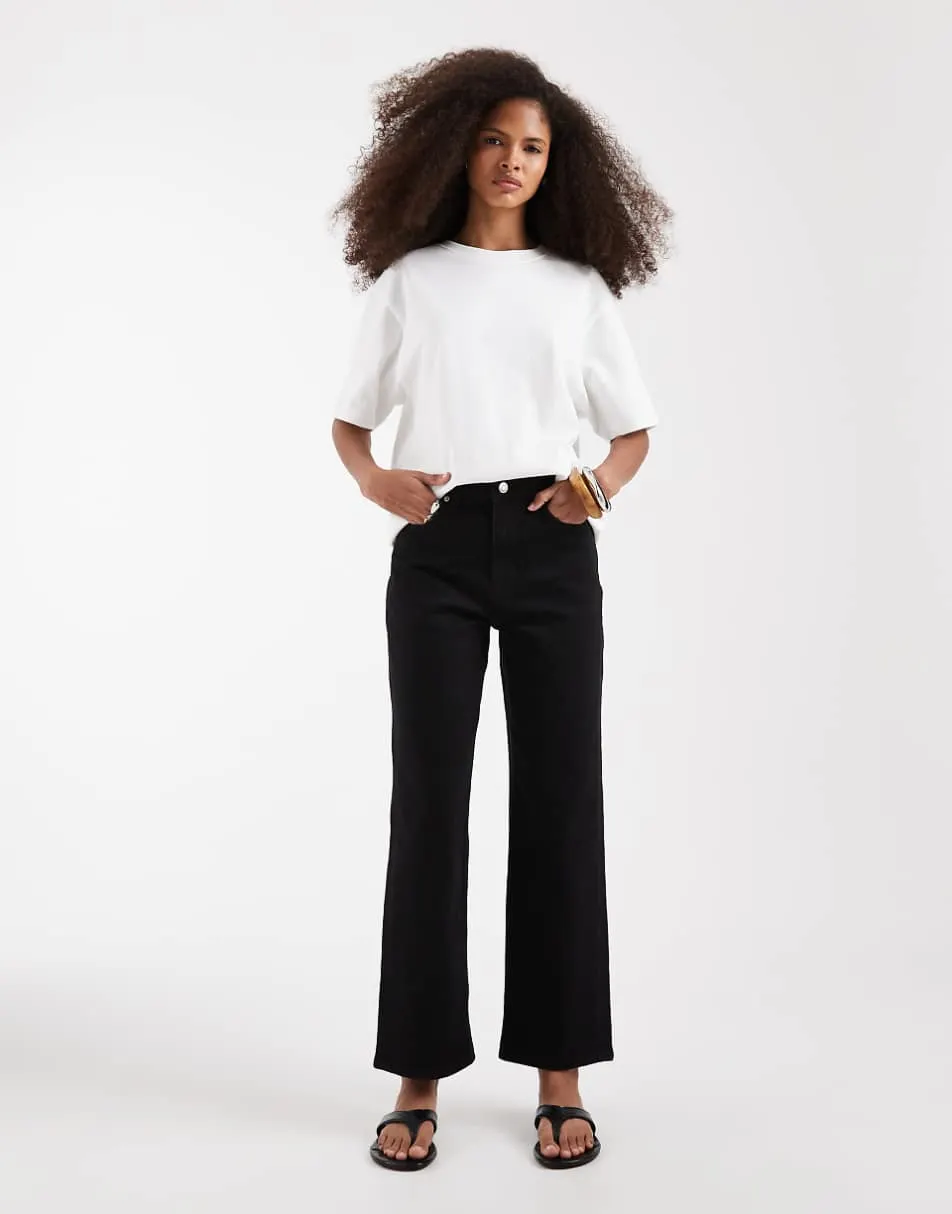 ASOS DESIGN ankle grazer comfort stretch straight leg jeans in black