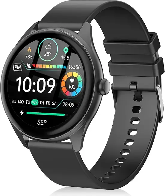 Smart Watch for Men, 1.39" HD Touchscreen Smartwatch with 120 Sports Modes, AI Voice Assistant, Heart Rate/Sleep Monitor, Bluetooth Call & Music Control Fitness Watch for iPhone/Android (Black)