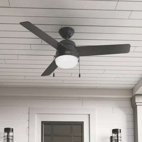 Hunter® Aker 52" Matte Black Indoor/Outdoor LED Ceiling Fan