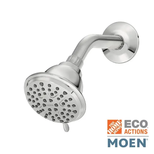 MOEN Attune 8-​Spray Patterns 4 in.​ Single Wall Mount Fixed Shower Head in Chrome