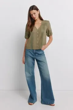 Camisa manga corta lace