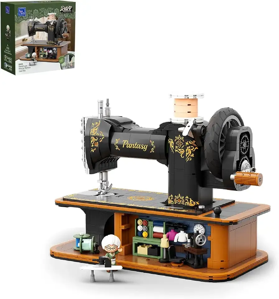 PANTASY Vintage Sewing Machine Building Set with Functional Gears
