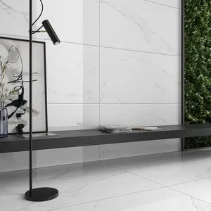 Suelo porcelánico Stellar efecto mármol blanco 60x120 cm C1