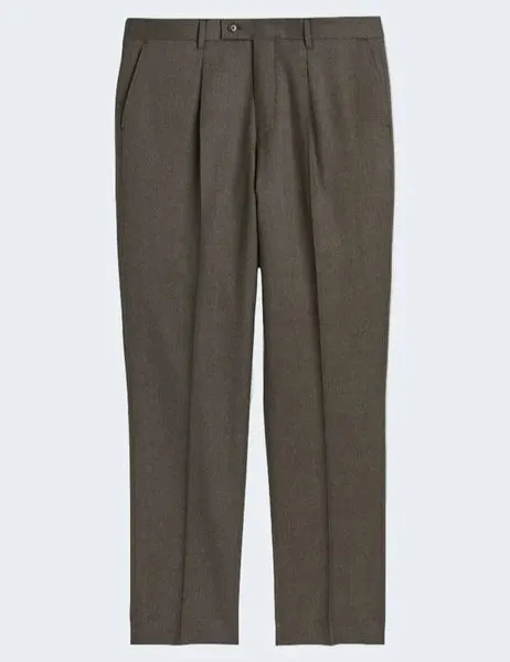 Stretch Flannel Mark N Trousers Dark Brown