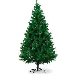 Árbol de Navidad Artificial Verde 180cm con Base Metálica Ideal para Decoración Navideña