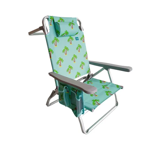 Bliss Hammocks Folding Beach Chair with Towel Rack and Side Pocket - Green
