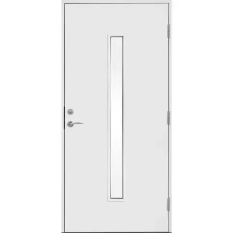 Ytterdør funkis klart glass midtstilt 90x200 høyre hvit ncs s0502-y