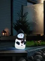 LED Kunststoffschneemann, 38 cm, RGB-Farbwechsel, 1 RGB Diode, 4,5V, Außen (IP44), schwarzes Kabel
