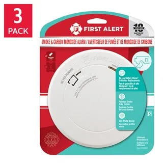 First Alert Battery Operated Smoke and Carbon Monoxide Alarm, 3-pack