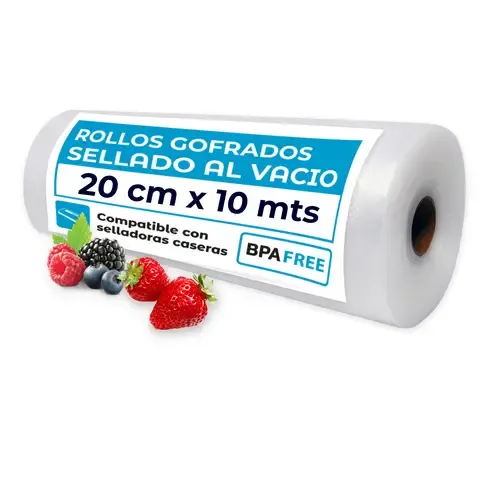 Rollo Bolsa Gofrada 20x10 Mts Sellado al vacío