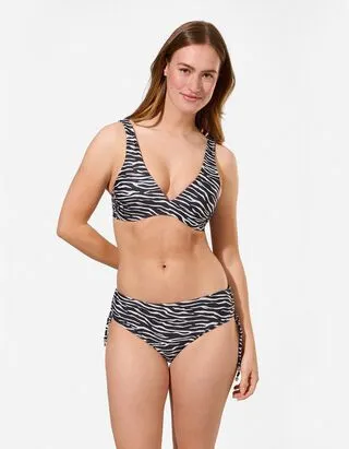 Top bikini - Motivo zebrato - Nero