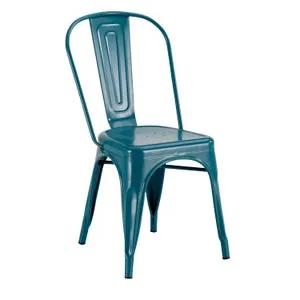 Sedia da giardino in acciaio blu Soho Heritage, seduta in acciaio blu