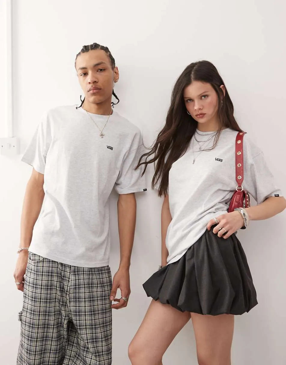Vans left chest logo oversized fit t-shirt in light grey