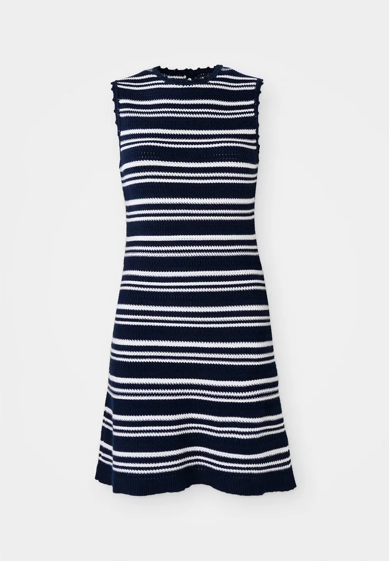 RYRTA - Strikket kjole - marine/blanc