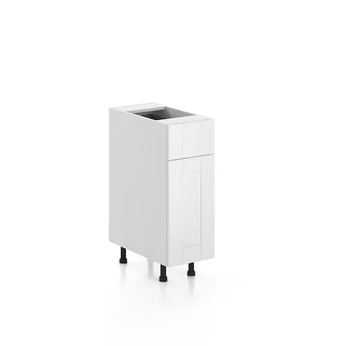 Eurostyle Oxford 12 in. W x 35 H x 24 D Ready to Assemble Kitchen 1-Door 1-Drawer Base Cabinet, Matte White