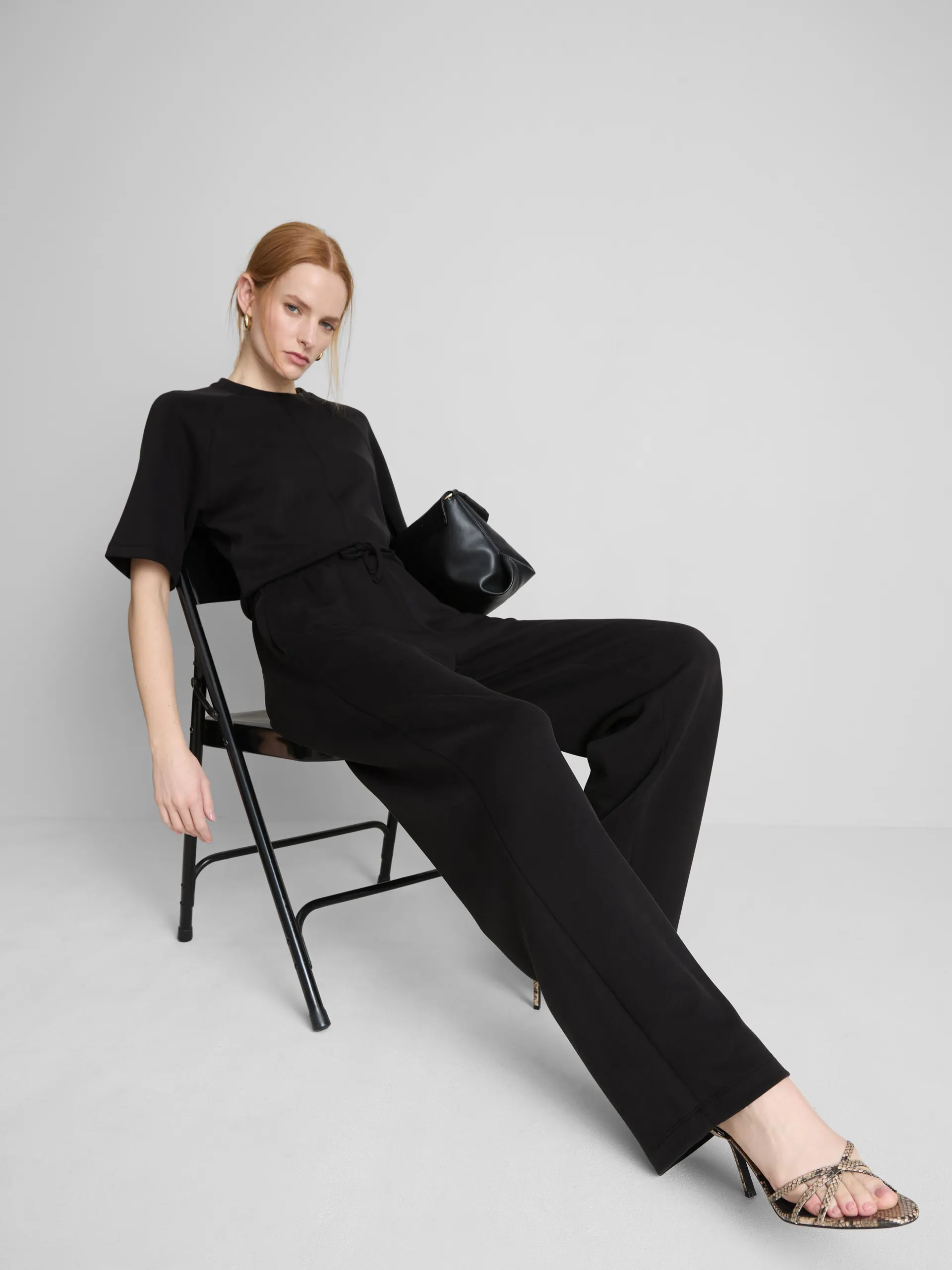 Pantaloni a gamba larga con elastico