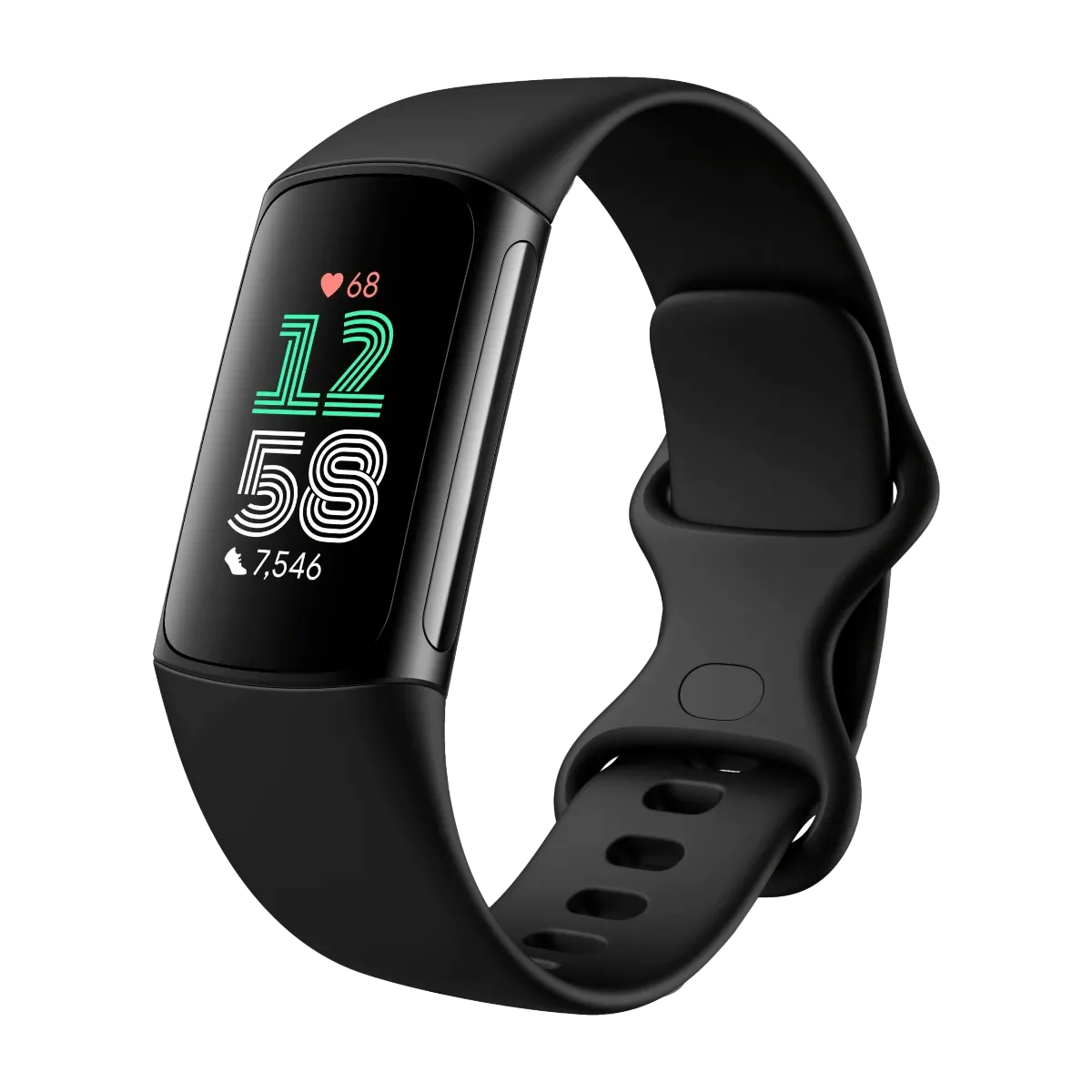 Fitbit Charge 6 aktivitetsarmbånd, Obsidian / svart aluminium