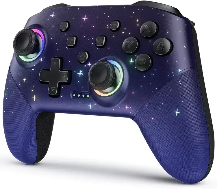 VOYEE Switch Controllers for Switch/Lite/OLED/PC Windows, RGB Star LED | Wireless Pro Controller, Programmable, One-key Pairing, Wake-up, Turbo, Vibration, 6-Axis Gyro Control, 10-15H Runtime