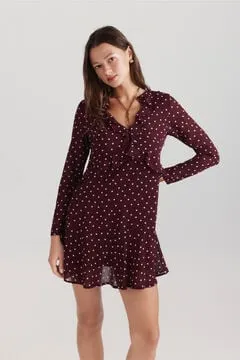 Vestido corto topos volantes