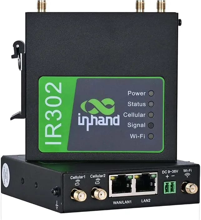 InHand Networks IR302 Industrial IoT 4G LTE VPN Cellular Router | LTE Cat 4+ Wi-Fi, Dual SIM Card Slots,…