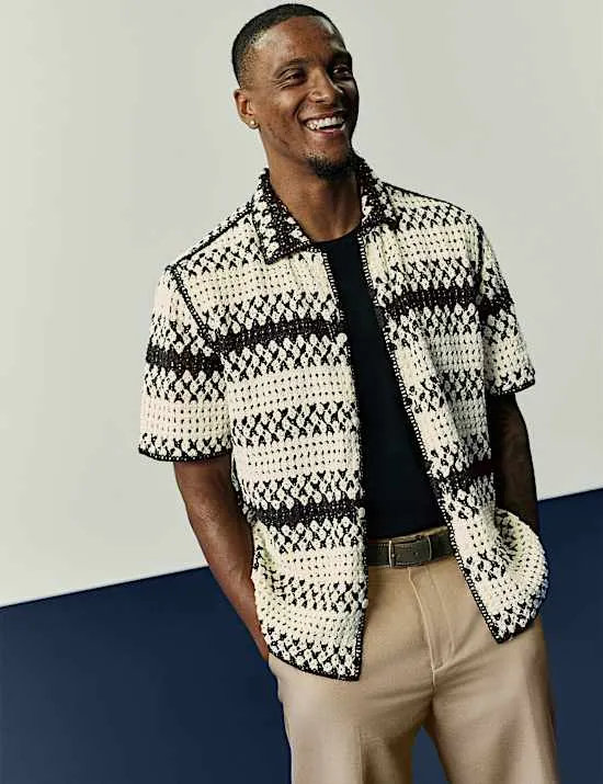 Strick-Poloshirt mit bequemer Passform