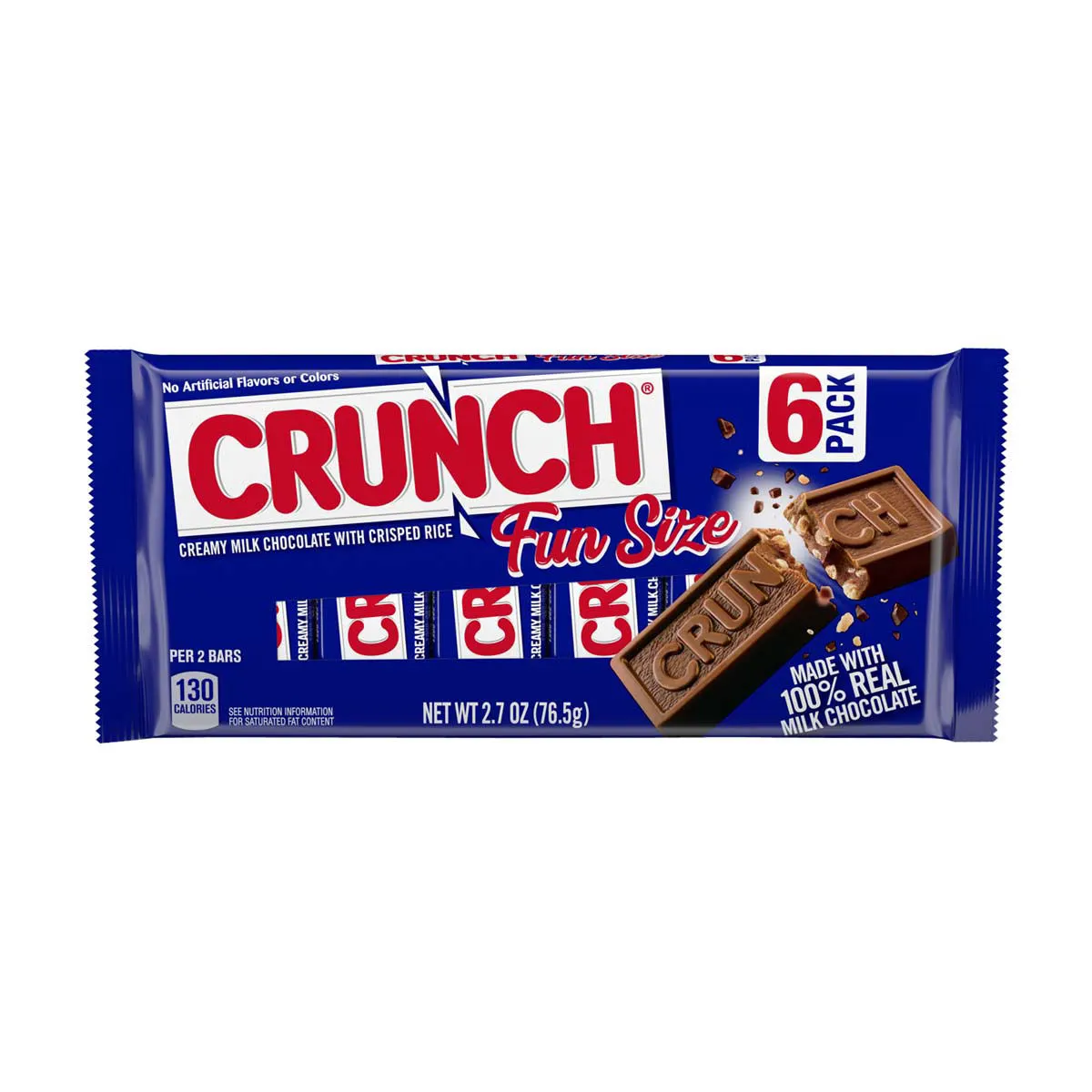 Nestlé Crunch Milk Chocolate Candy Bars with Crisped Rice, Fun Size, 6 pk