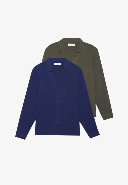 2 PACK - Skjorte - forestnight/maritime blue