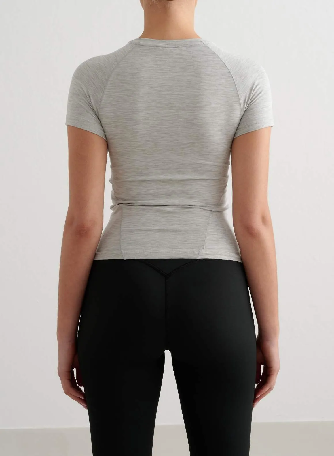 Grey Melange Soft Basic Short Sleeve
