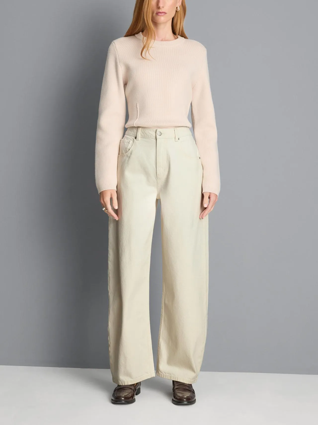 Jean barrel taille haute