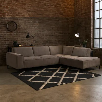 Hoekbank Ravero ottoman taupe rechts
