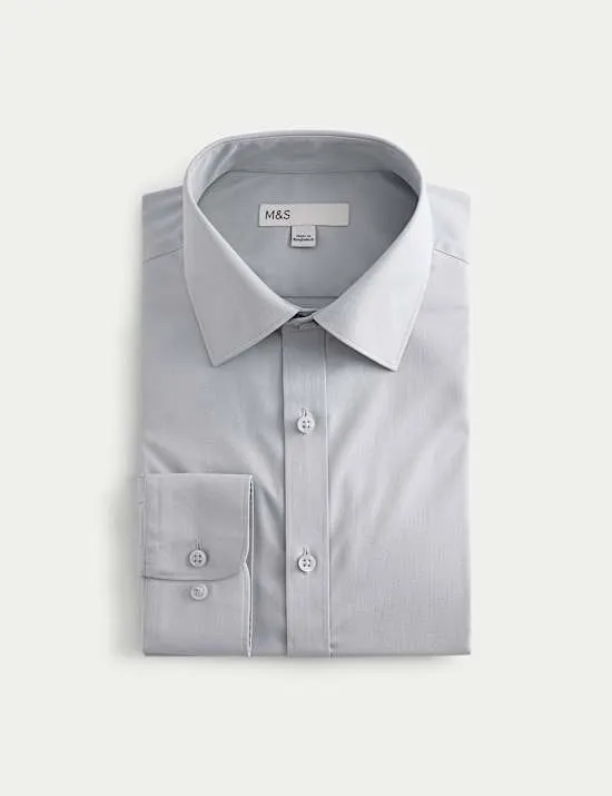 Regular Fit Easy Iron Cotton Blend Shirt
