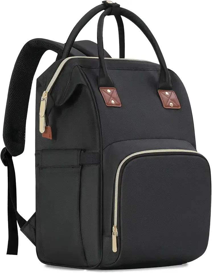 Femuar Diaper Bag Backpack Multifunction Maternity Nappy Baby Bag for Girls & Boys Large Capacity Travel Diaper Bags Dark Black