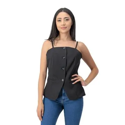 Blusa Mxstaza Mujer Diseño Liso Escote Cuadrado