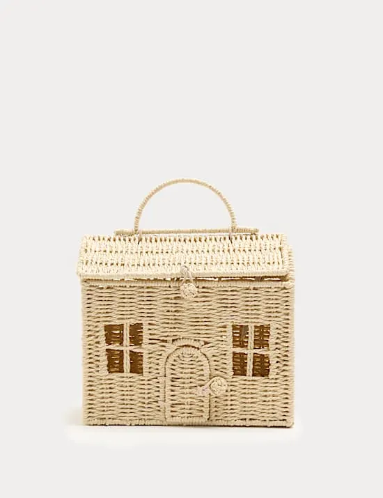 Baby House Frame Straw Dollshouse Bag