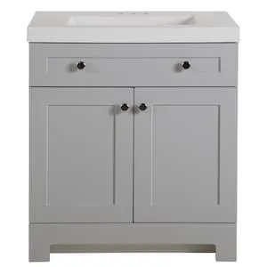 Glacier Bay Everdean 30.5-inch W x 34.4-inch H x 18.75-inch D Bathroom Vanity in Pearl Grey with Cultured Marble Countertop/Rectangular Sink