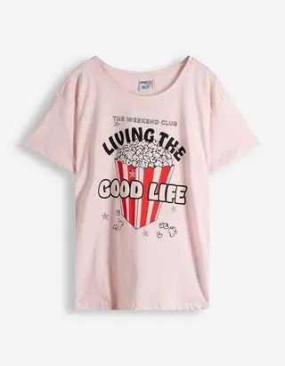 T-shirt - Stampa frontale - Rosa chiaro