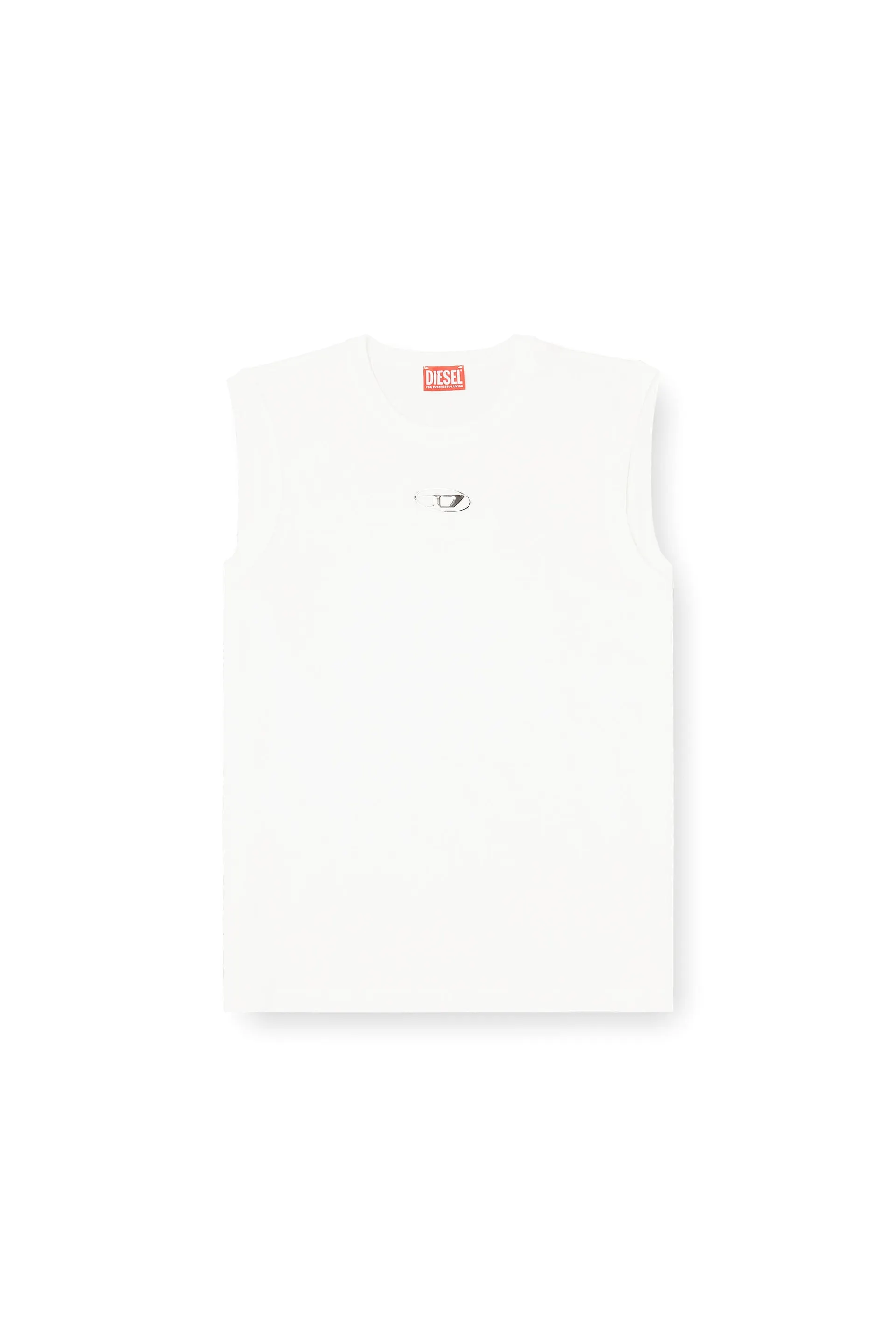 Cotton tank top with metallic Oval D