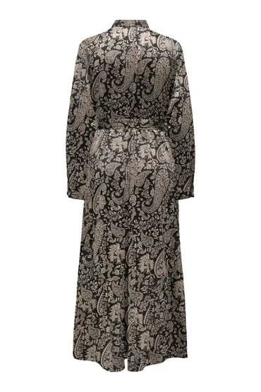 Vestido largo camisero satinado