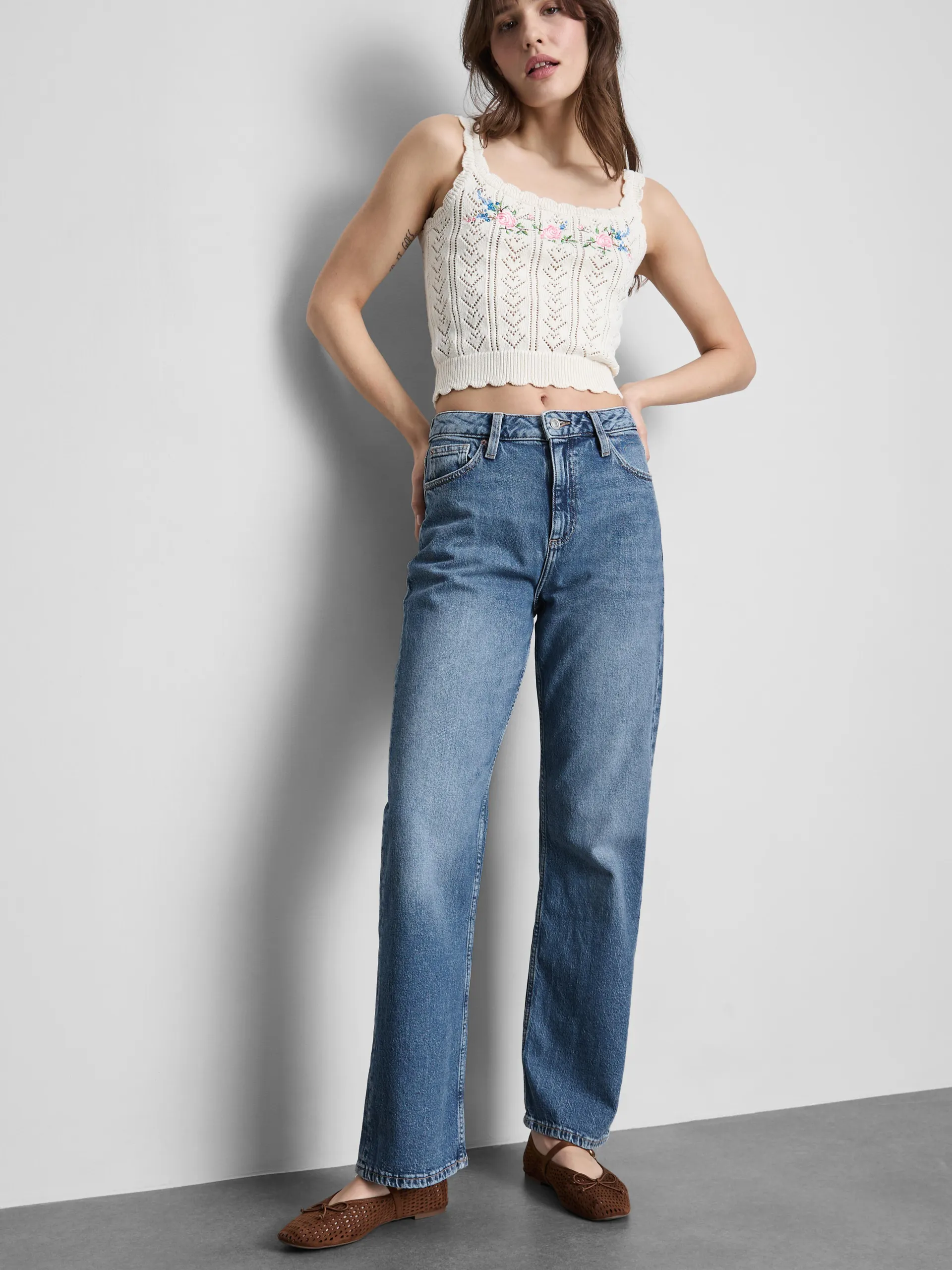 Jean droit taille haute