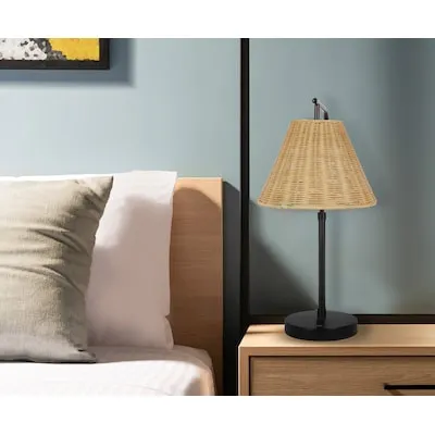 28-in Bronze LED 3-way Table Lamp with Fabric Shade 2 -Set