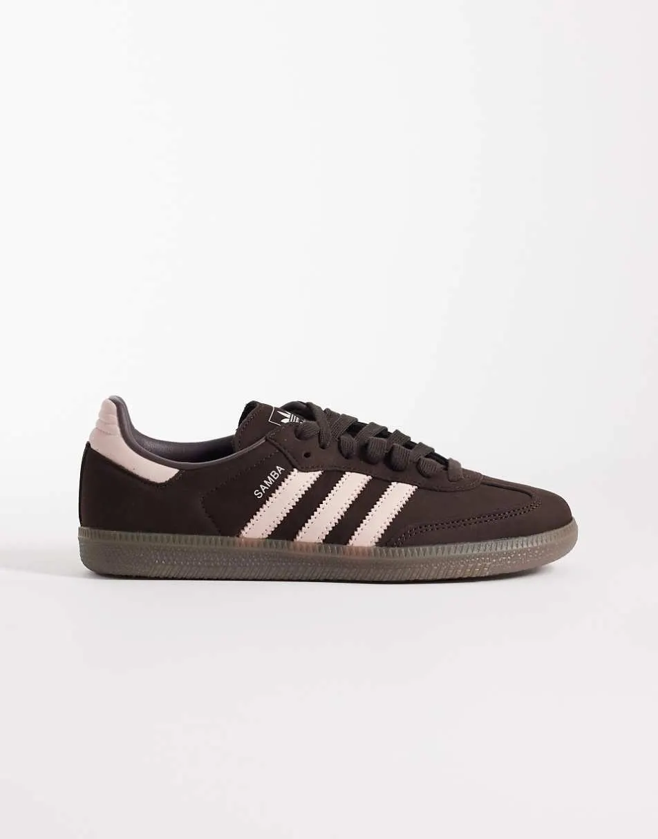 adidas Originals Samba OG trainers in brown and pink