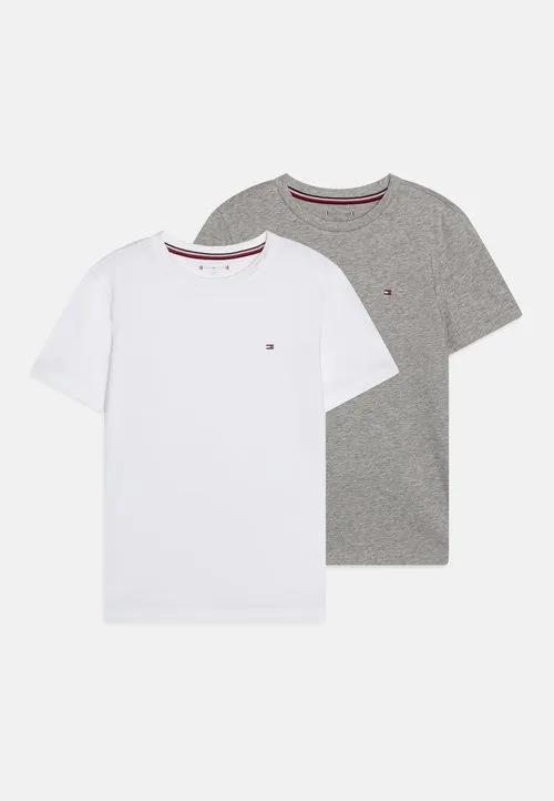 2-PACK SIGNATURE FLAG EMBROIDERY LOUNGE T-SHIRTS - Undertrøye - white/light grey heather