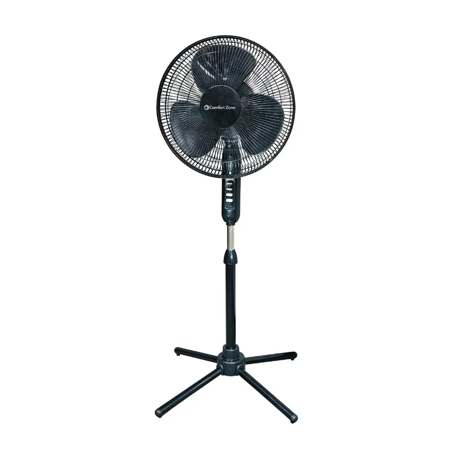 Comfort Zone Black Oscillating Pedestal Fan, 16 in.