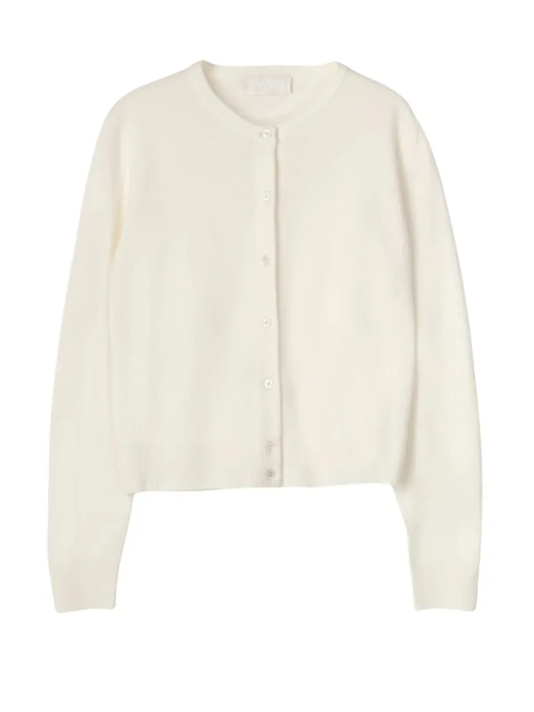 Classic Wool Cardigan - Hvit