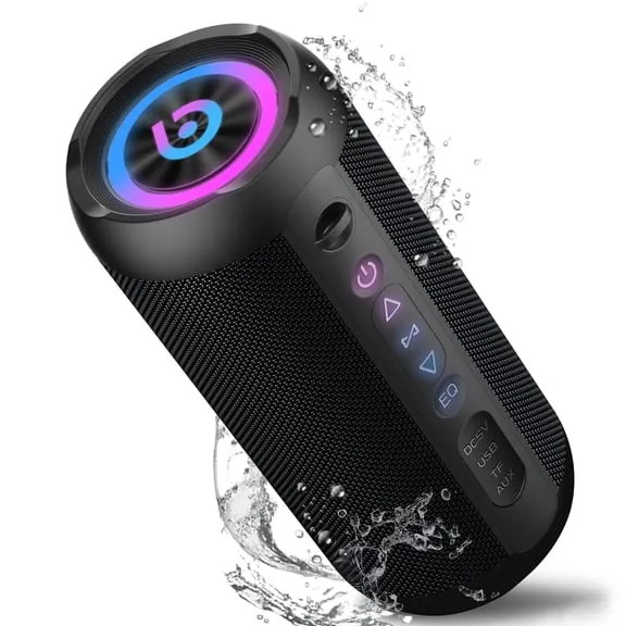 Best seller Portable Bluetooth Speaker IPX7 Waterproof, 30W Loud Sound, Deep Bass, Bluetooth 5.4, LED Lights, Wireless Stereo Pairing, 24H Playtime, for Home/Outdoor/Party/Beach, Birthday Gift (Black) $28.89 Was $189.99