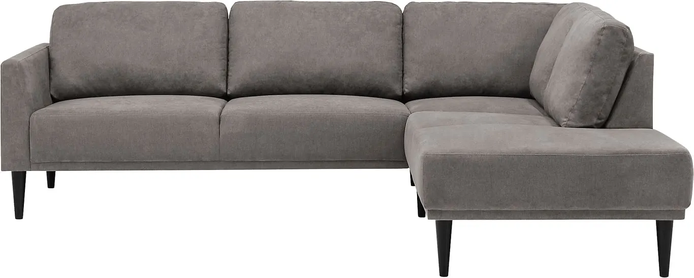 Prato hjørnesofa 3 seter med åpen ende høyre, stoff Soro warm grey