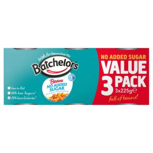 Batchelors No Added Sugar Baked Beans 3 Pack (225 g) Open Product Description
